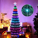 5 ft Pre-lit Artificial Christmas Tree with lighted star finial & 205 pcs RGB fairy LED lights to create splendid for holiday decoration,christmas decoration