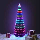 5 ft Pre-lit Artificial Christmas Tree with lighted star finial & 205 pcs RGB fairy LED lights to create splendid for holiday decoration,christmas decoration