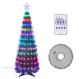5 ft Pre-lit Artificial Christmas Tree with lighted star finial & 205 pcs RGB fairy LED lights to create splendid for holiday decoration,christmas decoration