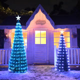 5 ft Pre-lit Artificial Christmas Tree with lighted star finial & 205 pcs RGB fairy LED lights to create splendid for holiday decoration,christmas decoration