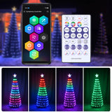 5 ft Pre-lit Artificial Christmas Tree with lighted star finial & 205 pcs RGB fairy LED lights to create splendid for holiday decoration,christmas decoration