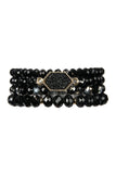 Druzy Glass Beads Bracelet Set