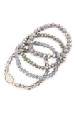 Druzy Glass Beads Bracelet Set