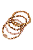 Druzy Glass Beads Bracelet Set