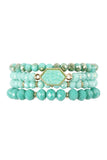 Druzy Glass Beads Bracelet Set