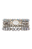 Druzy Glass Beads Bracelet Set