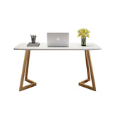 Luxury home bedroom single computer desk marble look office table