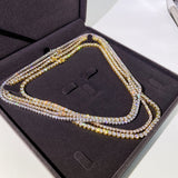 Top Sale Clustered Necklace Hip Hop 925 Sterling Silver 3MM 4MM Vvs