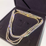 Top Sale Clustered Necklace Hip Hop 925 Sterling Silver 3MM 4MM Vvs