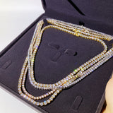 Top Sale Clustered Necklace Hip Hop 925 Sterling Silver 3MM 4MM Vvs