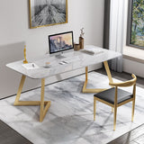 Luxury home bedroom single computer desk marble look office table