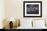Framed Print, Chicago Night Time Skyline Photo With Michigan Lake Reflection Chicago Illinois freeshipping - betonier
