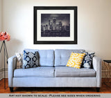 Framed Print, Chicago Night Time Skyline Photo With Michigan Lake Reflection Chicago Illinois freeshipping - betonier