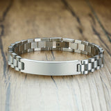 Vnox Gold Tone Stainless Steel Mens ID Bracelets Free Engraving Laser Name Date Customize Gift