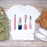 Women 2020 Summer Fingernail Nail Art Make Up 90s Ladies Lady T-shirts Top T Shirt Ladies Womens Graphic Female Tee T-Shirt