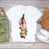Women 2020 Summer Fingernail Nail Art Make Up 90s Ladies Lady T-shirts Top T Shirt Ladies Womens Graphic Female Tee T-Shirt