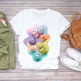 Women 2020 Summer Fingernail Nail Art Make Up 90s Ladies Lady T-shirts Top T Shirt Ladies Womens Graphic Female Tee T-Shirt