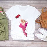 Women 2020 Summer Fingernail Nail Art Make Up 90s Ladies Lady T-shirts Top T Shirt Ladies Womens Graphic Female Tee T-Shirt