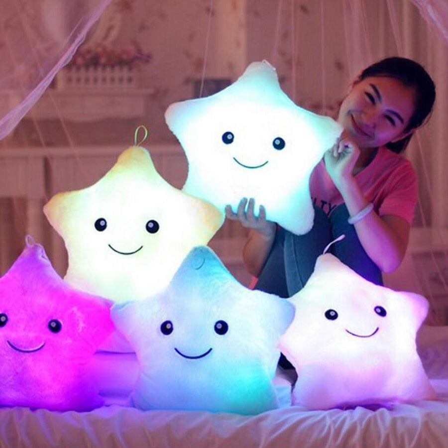 Luminous Pillow Star Cushion Colorful Glowing Pillow Plush Doll Led Light Toys Gift For Girl Kids Christmas Plush Light Toys Hot