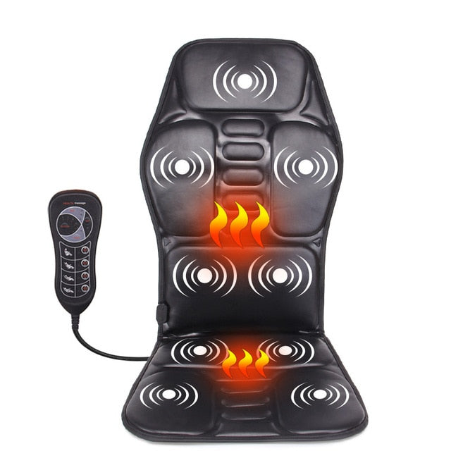 Electric Portable Heating Vibrating Back Massager Chair In Cushion