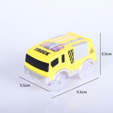 Railway Magical Track Glowing Flexible Car Toys Children Racing Bend Rail DIY Led Electronic Flash Light Toy For Kids