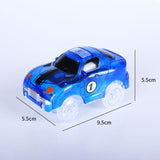 Railway Magical Track Glowing Flexible Car Toys Children Racing Bend Rail DIY Led Electronic Flash Light Toy For Kids