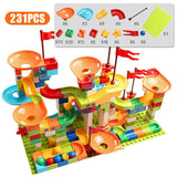 Marble Race Run Big Block Compatible city Building Blocks Funnel Slide Blocks DIY Big Bricks Toys For Children gift