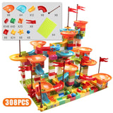 Marble Race Run Big Block Compatible city Building Blocks Funnel Slide Blocks DIY Big Bricks Toys For Children gift