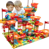Marble Race Run Big Block Compatible city Building Blocks Funnel Slide Blocks DIY Big Bricks Toys For Children gift
