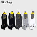 High Quality 5 Pairs/lot PIER POLO Brand Men Socks Summer Fashion Casual Soft Short Cotton Socks Men Funny Ankle Socks