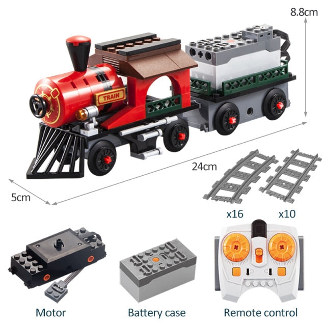 941pcs City Electric Harmony Rail Télécommande Blocs de construction Train  Track Rc Voiture Brique Jouet Pour Garçon