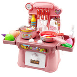 Kitchen Toys Imitated Chef Light Music Pretend Cooking Food Play Dinnerware Set Safe Cute Children Girl Toy Gift Fun Game GYH