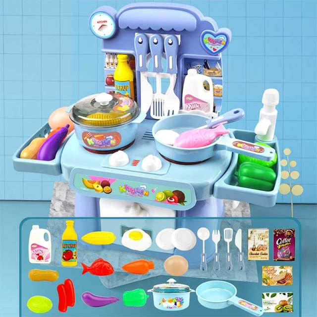 Kitchen Toys Imitated Chef Light Music Pretend Cooking Food Play Dinnerware  Set Safe Cute Children Girl Toy Gift Fun Game Toy Kitchen Sink with