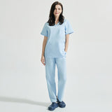 High Quality V-neck Scrub Tops Beauty Salon Nursing Elastic Waist Pants Unisex Breathable Surgery Uniform Medical Accessories