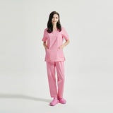High Quality V-neck Scrub Tops Beauty Salon Nursing Elastic Waist Pants Unisex Breathable Surgery Uniform Medical Accessories
