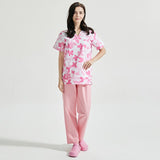 High Quality V-neck Scrub Tops Beauty Salon Nursing Elastic Waist Pants Unisex Breathable Surgery Uniform Medical Accessories