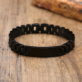 Vnox Gold Tone Stainless Steel Mens ID Bracelets Free Engraving Laser Name Date Customize Gift