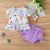 NEW Newborn Baby Girls Clothes Sleeveless Dress+Briefs 2PCS Outfits Set Striped Printed Cute Clothing Sets Summer Sunsuit 0-24M