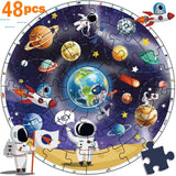 Kids Wooden Puzzle Solar System Jigsaw Puzzle Montessori Educational Toy Birthday Gift for 3 4 5 6 7 8 Year Old Toddler Boy Girl