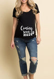 See You Soon 2020 Summer Tees Women T-shirts Slim Maternity Funny Letter Tops O-Neck Pregnancy T Shirts for Pregnant Women