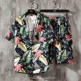 Mens Set Short Sleeve Hawaiian Shirt And Shorts Summer Casual Floral Shirt Beach Two Piece Suit 2021 New Fashion Men Sets S-5XL