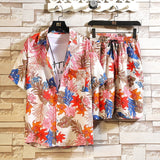 Mens Set Short Sleeve Hawaiian Shirt And Shorts Summer Casual Floral Shirt Beach Two Piece Suit 2021 New Fashion Men Sets S-5XL