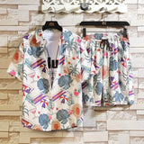 Mens Set Short Sleeve Hawaiian Shirt And Shorts Summer Casual Floral Shirt Beach Two Piece Suit 2021 New Fashion Men Sets S-5XL