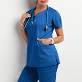 Solid SPA Overalls Beautician Working Clothing tooling technician sauna bath foot bath massage foot short sleeved uniforms A50