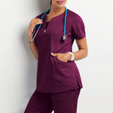 Solid SPA Overalls Beautician Working Clothing tooling technician sauna bath foot bath massage foot short sleeved uniforms A50