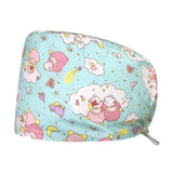 New 2021 Unisex cotton print scrub hats adjustable Elastic band Scrubs caps lab working hat Women Long Hair Baotou Scrub Cap