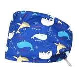 New 2021 Unisex cotton print scrub hats adjustable Elastic band Scrubs caps lab working hat Women Long Hair Baotou Scrub Cap