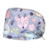 New 2021 Unisex cotton print scrub hats adjustable Elastic band Scrubs caps lab working hat Women Long Hair Baotou Scrub Cap