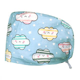 New 2021 Unisex cotton print scrub hats adjustable Elastic band Scrubs caps lab working hat Women Long Hair Baotou Scrub Cap