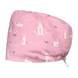 New 2021 Unisex cotton print scrub hats adjustable Elastic band Scrubs caps lab working hat Women Long Hair Baotou Scrub Cap